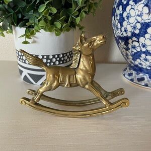 Vintage Solid Brass Rocking Horse measures approximately 6”x4.75”